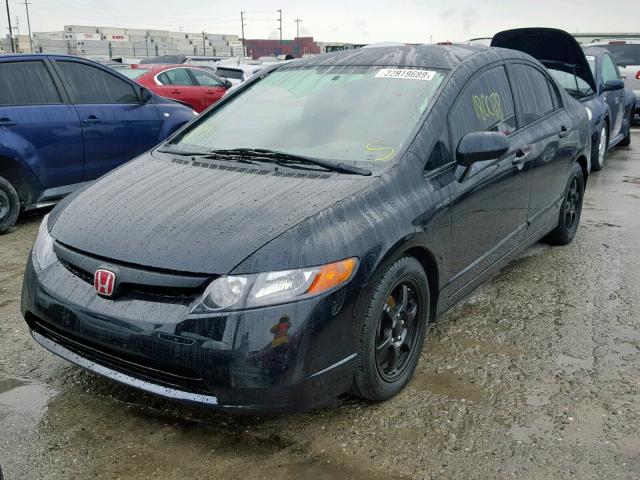 1HGFA16598L038936 - 2008 HONDA CIVIC LX BLACK photo 2