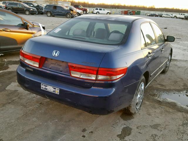 1HGCM56104A021480 - 2004 HONDA ACCORD DX BLUE photo 4