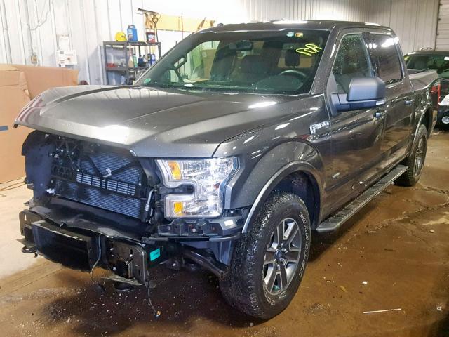 1FTEW1EP3FFC88750 - 2015 FORD F150 SUPER GRAY photo 2