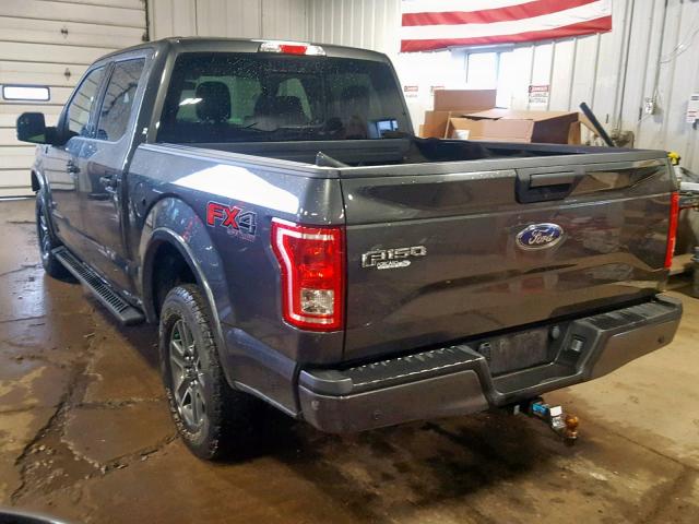 1FTEW1EP3FFC88750 - 2015 FORD F150 SUPER GRAY photo 3