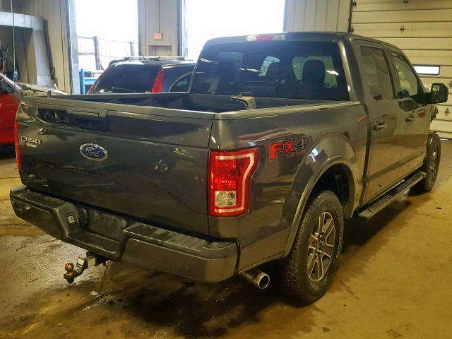 1FTEW1EP3FFC88750 - 2015 FORD F150 SUPER GRAY photo 4