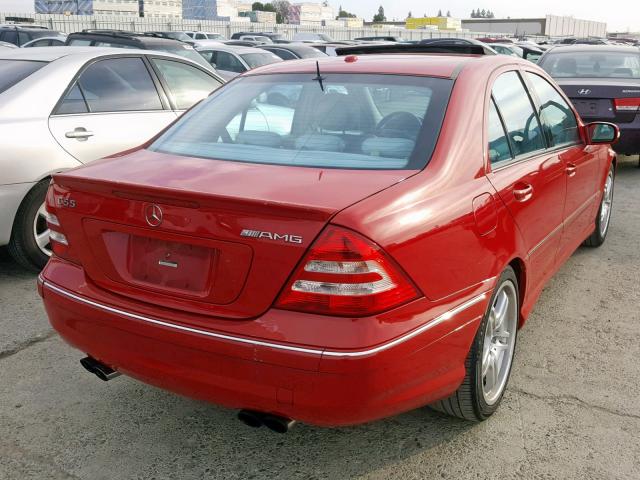 WDBRF76J46F805776 - 2006 MERCEDES-BENZ C 55 AMG RED photo 4