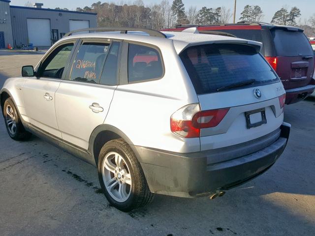 WBXPA93414WA62255 - 2004 BMW X3 3.0I SILVER photo 3