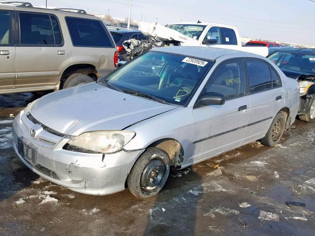 1HGES16374L009274 - 2004 HONDA CIVIC DX V SILVER photo 2