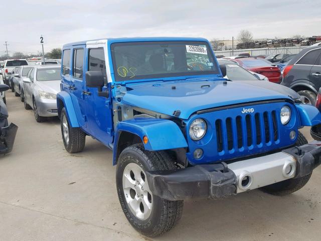 1C4BJWEG9FL755587 - 2015 JEEP WRANGLER U BLUE photo 1