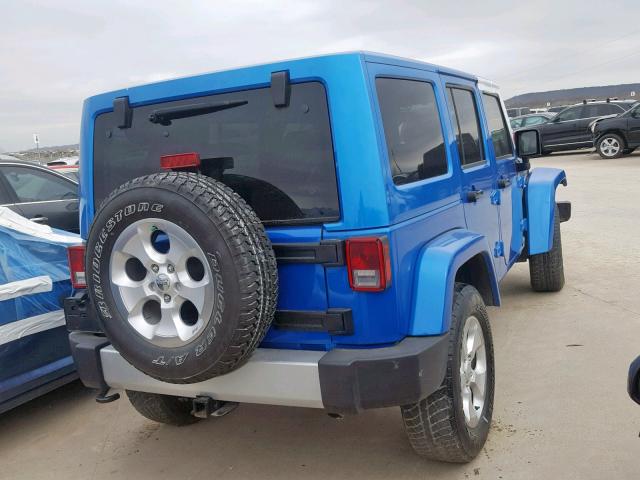 1C4BJWEG9FL755587 - 2015 JEEP WRANGLER U BLUE photo 4