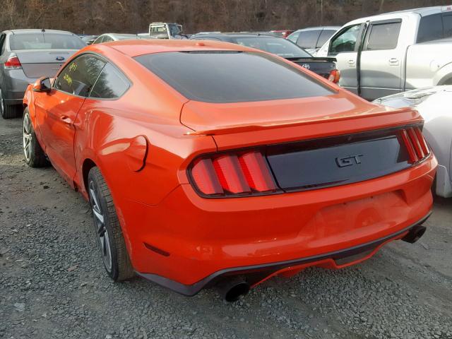 1FA6P8CFXF5384732 - 2015 FORD MUSTANG GT ORANGE photo 3