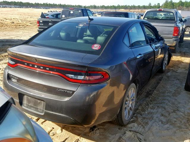 1C3CDFCB6FD392666 - 2015 DODGE DART LIMIT ნაცრისფერი ფოტო 4