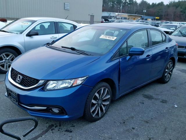 19XFB2F94EE240236 - 2014 HONDA CIVIC EXL BLUE photo 2