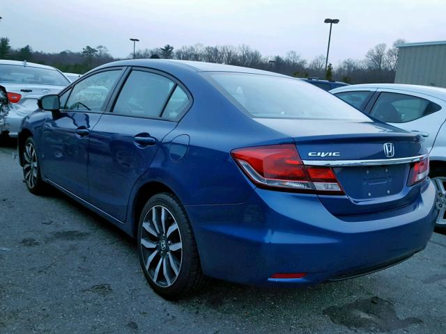 19XFB2F94EE240236 - 2014 HONDA CIVIC EXL BLUE photo 3