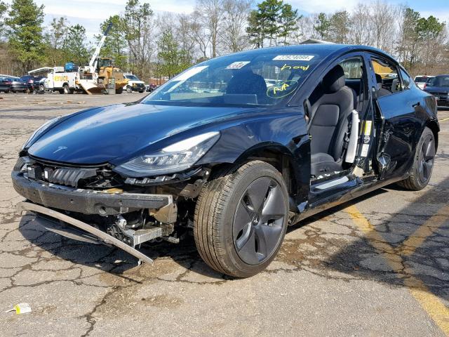 5YJ3E1EA6JF018589 - 2018 TESLA MODEL 3 BLACK photo 2