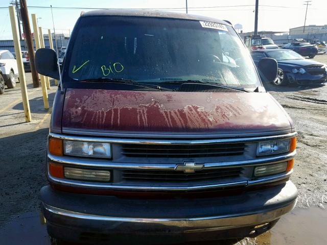 1GBFG15M0V1022948 - 1997 CHEVROLET EXPRESS G1 BURGUNDY photo 9