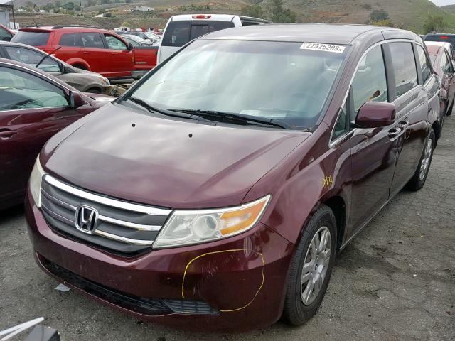 5FNRL5H26BB065022 - 2011 HONDA ODYSSEY LX MAROON photo 2