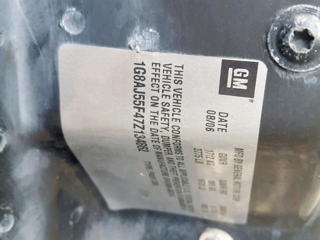 1G8AJ55F47Z134862 - 2007 SATURN ION LEVEL GOLD photo 10