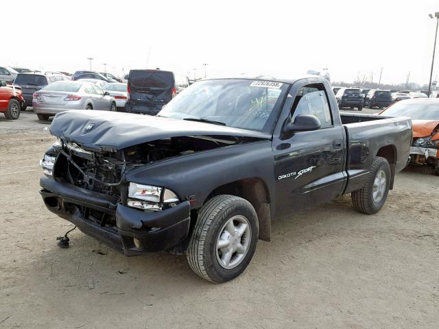 1B7FL26X5YS517361 - 2000 DODGE DAKOTA BLACK photo 2