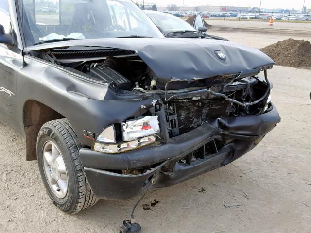 1B7FL26X5YS517361 - 2000 DODGE DAKOTA BLACK photo 9