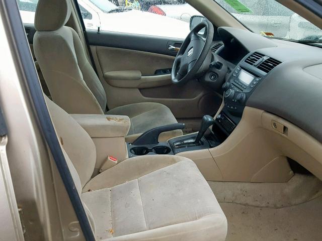 1HGCM56145A128968 - 2005 HONDA ACCORD DX GOLD photo 5