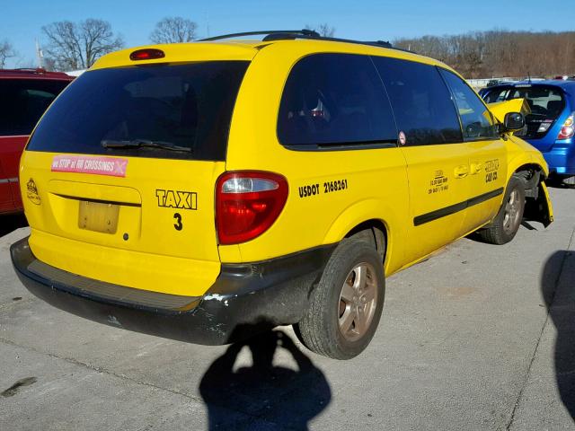 2D4GP44L77R308565 - 2007 DODGE GRAND CARA YELLOW photo 4