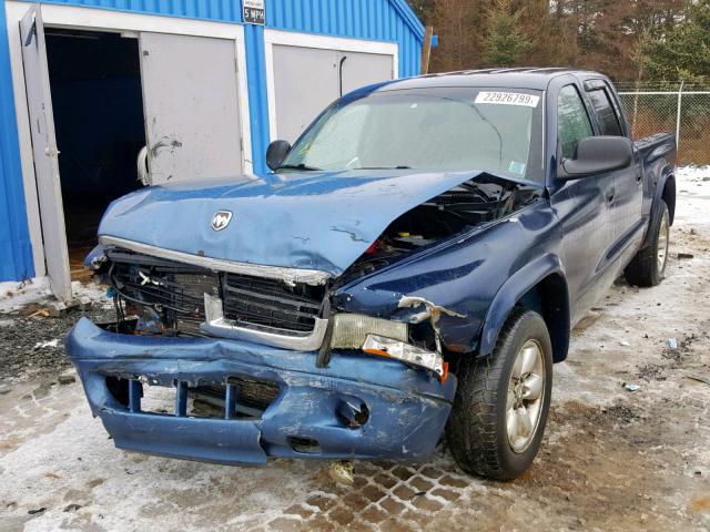 1D7HL38N93S211319 - 2003 DODGE DAKOTA QUA BLUE photo 2