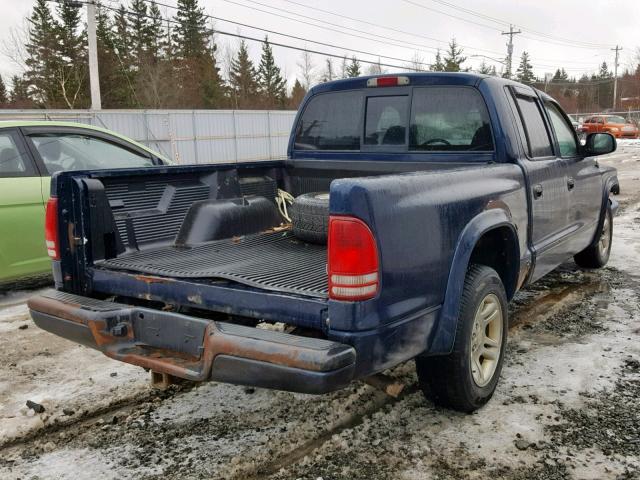 1D7HL38N93S211319 - 2003 DODGE DAKOTA QUA BLUE photo 4