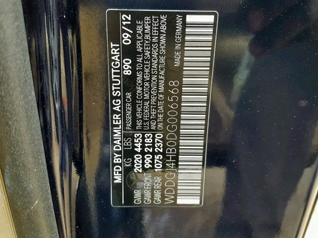 WDDGJ4HB0DG006568 - 2013 MERCEDES-BENZ C 250 BLUE photo 10