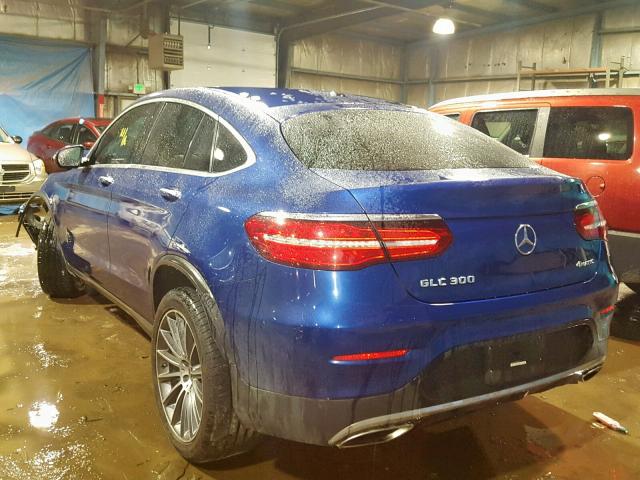 WDC0J4KB7HF225277 - 2017 MERCEDES-BENZ GLC COUPE BLUE photo 3