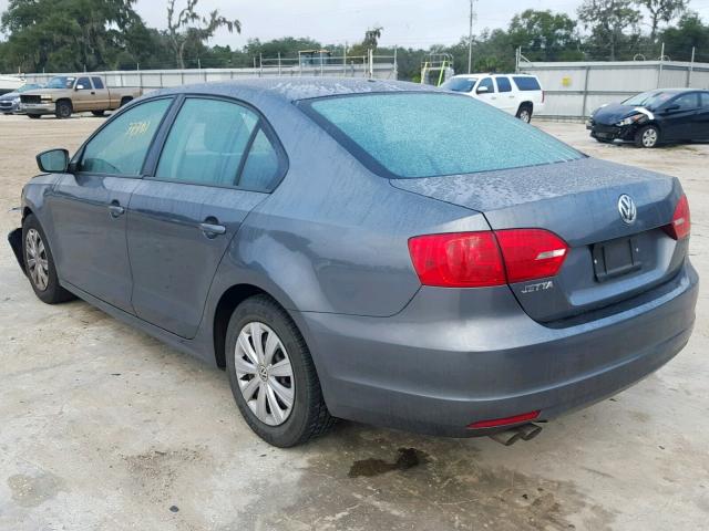 3VW2K7AJ7DM240696 - 2013 VOLKSWAGEN JETTA BASE Մոխրագույն լուսանկար 3