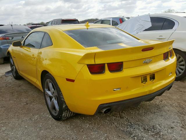 2G1FK1EJ2D9221521 - 2013 CHEVROLET CAMARO 2SS YELLOW photo 3