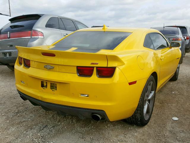 2G1FK1EJ2D9221521 - 2013 CHEVROLET CAMARO 2SS YELLOW photo 4