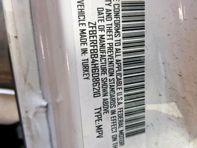 ZFBERFBB4H6D86210 - 2017 RAM PROMASTER 白色 照片 10