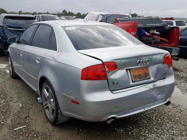 WAUAF78E18A076003 - 2008 AUDI A4 2.0T SILVER photo 3