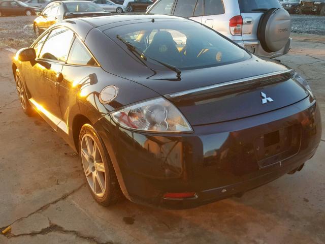 4A3AK64F97E065178 - 2007 MITSUBISHI ECLIPSE ES BLACK photo 3