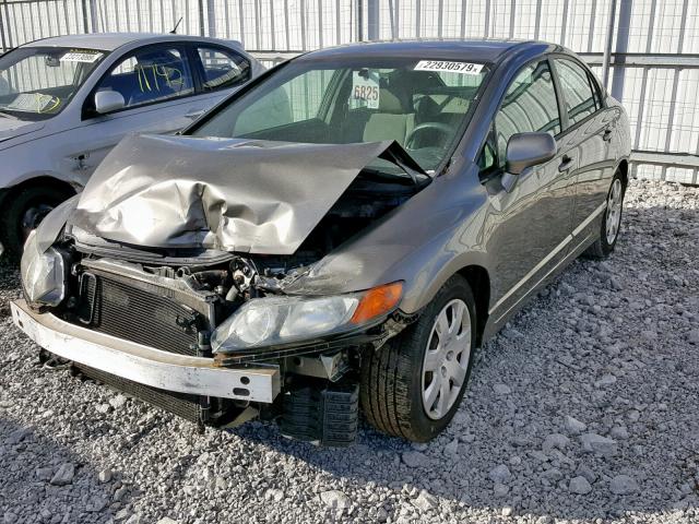 1HGFA15586L121580 - 2006 HONDA CIVIC LX GRAY photo 2