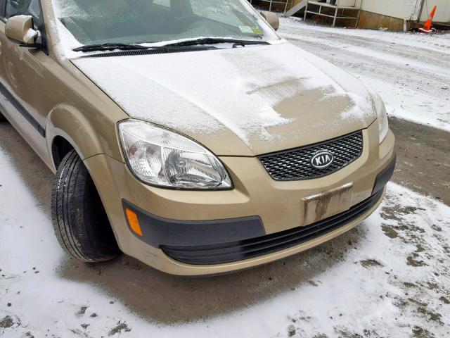 KNADE123676203950 - 2007 KIA RIO BASE TAN photo 9