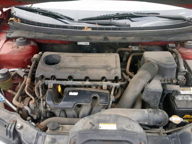 KNAFU4A2XA5239126 - 2010 KIA FORTE EX RED photo 7