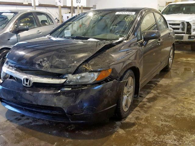 2HGFA16558H113158 - 2008 HONDA CIVIC LX BLACK photo 2