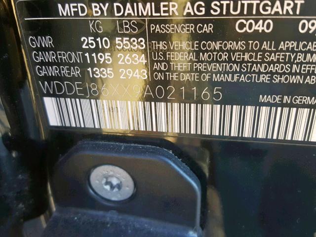 WDDEJ86XX9A021165 - 2009 MERCEDES-BENZ CL 550 4MA 米色 照片 10