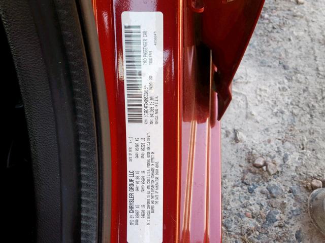 1C3BC4FBXBN533015 - 2011 CHRYSLER 200 LX RED photo 10