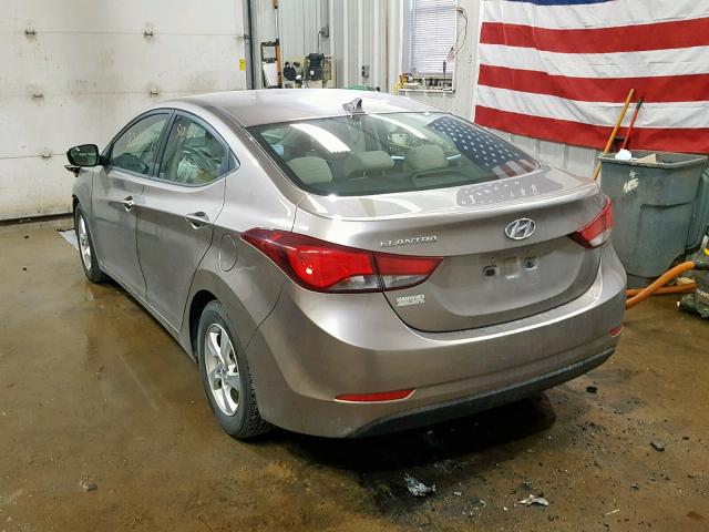 5NPDH4AE7EH541763 - 2014 HYUNDAI ELANTRA SE BEIGE photo 3