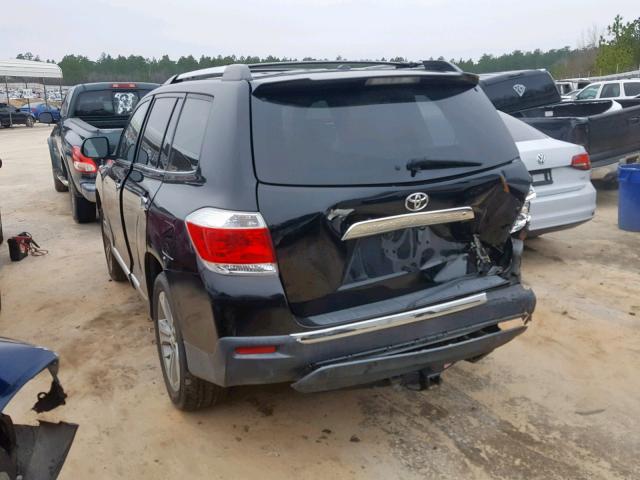 5TDYK3EH9CS061961 - 2012 TOYOTA HIGHLANDER BLACK photo 3