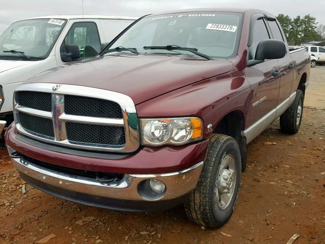 3D7KU28683G855617 - 2003 DODGE RAM 2500 S MAROON photo 2