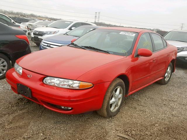 1G3NL52T01C235323 - 2001 OLDSMOBILE ALERO GL RED photo 2