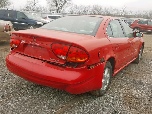 1G3NL52T01C235323 - 2001 OLDSMOBILE ALERO GL RED photo 4