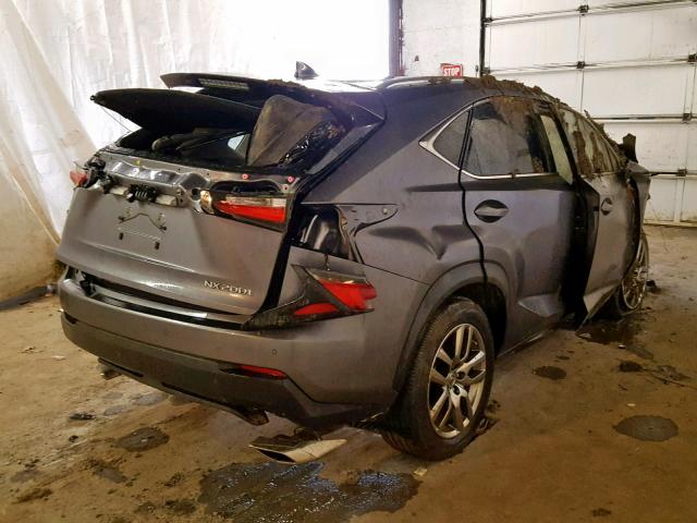 JTJBARBZ7G2054719 - 2016 LEXUS NX 200T GRAY photo 4