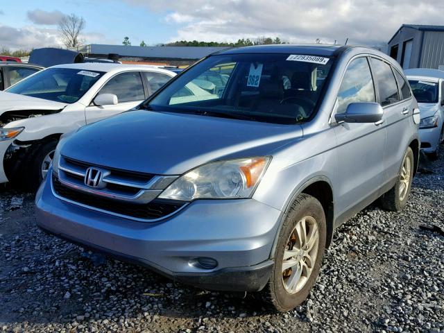 5J6RE3H78AL037674 - 2010 HONDA CR-V EXL BLUE photo 2