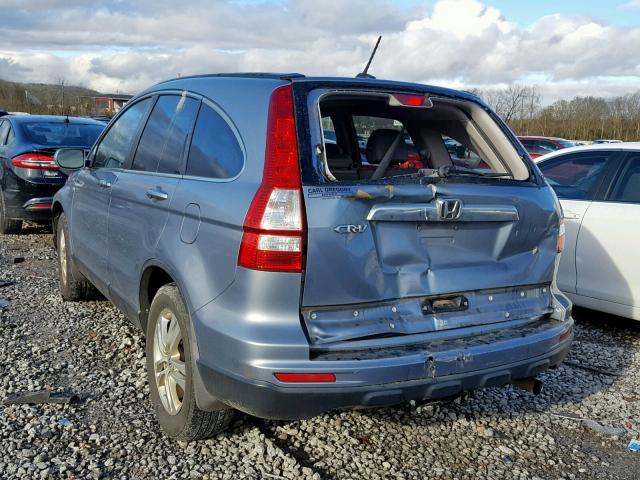 5J6RE3H78AL037674 - 2010 HONDA CR-V EXL BLUE photo 3