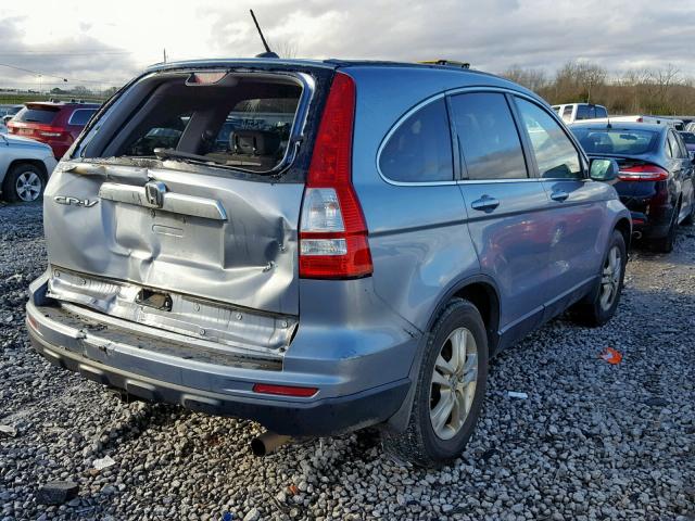 5J6RE3H78AL037674 - 2010 HONDA CR-V EXL BLUE photo 4