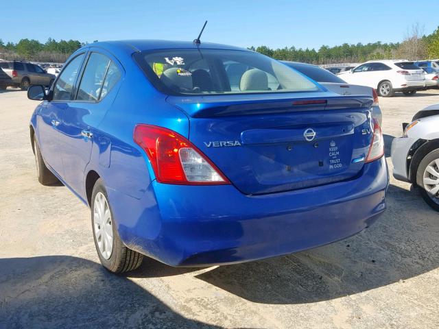 3N1CN7AP3EL804583 - 2014 NISSAN VERSA S/S BLUE photo 3