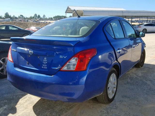 3N1CN7AP3EL804583 - 2014 NISSAN VERSA S/S BLUE photo 4