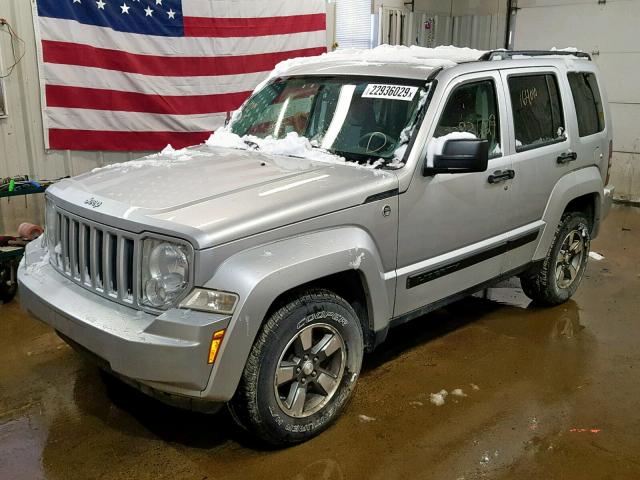 1J8GN28K88W210056 - 2008 JEEP LIBERTY SP SILVER photo 2